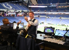 Gus Johnson and Joel Klatt at the 2018 Big Ten Football Championship game.